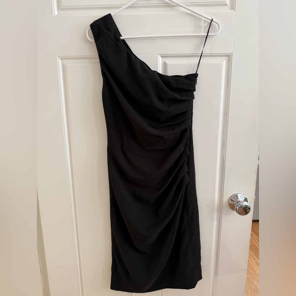 Dress the Population Black Asymmetrical One-Shoulder Cocktail Dress